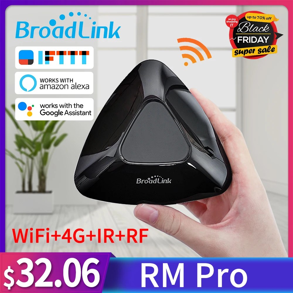 Broadlink контроллер автоматизации умного дома RM Pro работает для Alexa Google Home RF 433 МГц беспроводной Wi-Fi+ IR+ RF+ 4G приложение