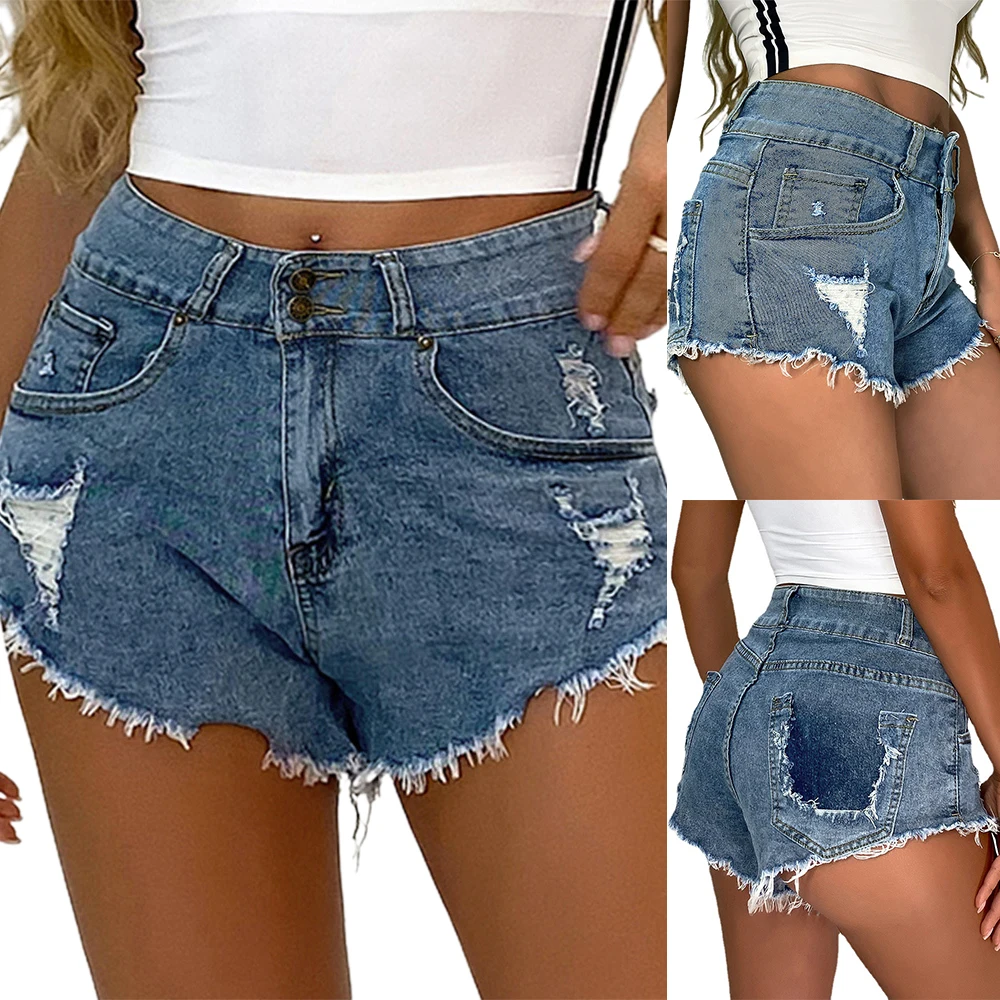 

Vintage Style Summer Tassel Jeans Shorts-high Quality with Pockets 2021 Woman Casual Commute Jeans Fashion