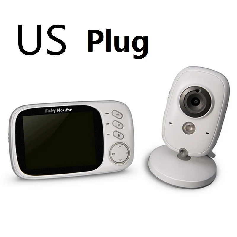 US Plug Видео Видеоняни и радионяни VB603 2,4G Беспроводной 3,2 дюйма ЖК-дисплей 2 Way аудио-разговора Ночное видение видео няня, baba eletronica, babyfoon - Цвет: US Plug