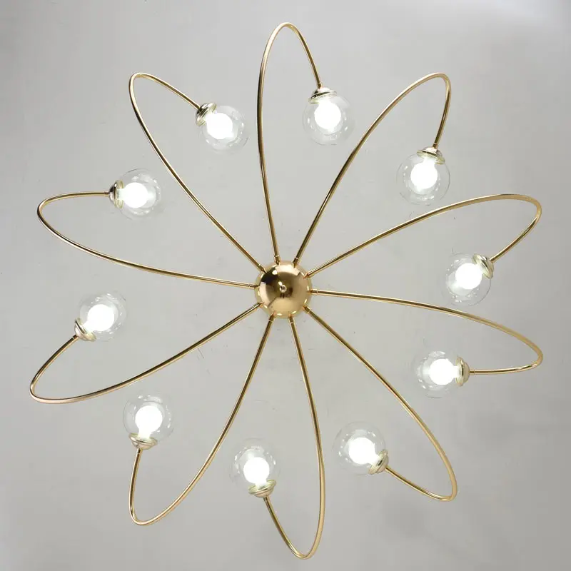 Светодиодная лампа стеклянный дизайн Золотая люстра светильник ing Современная