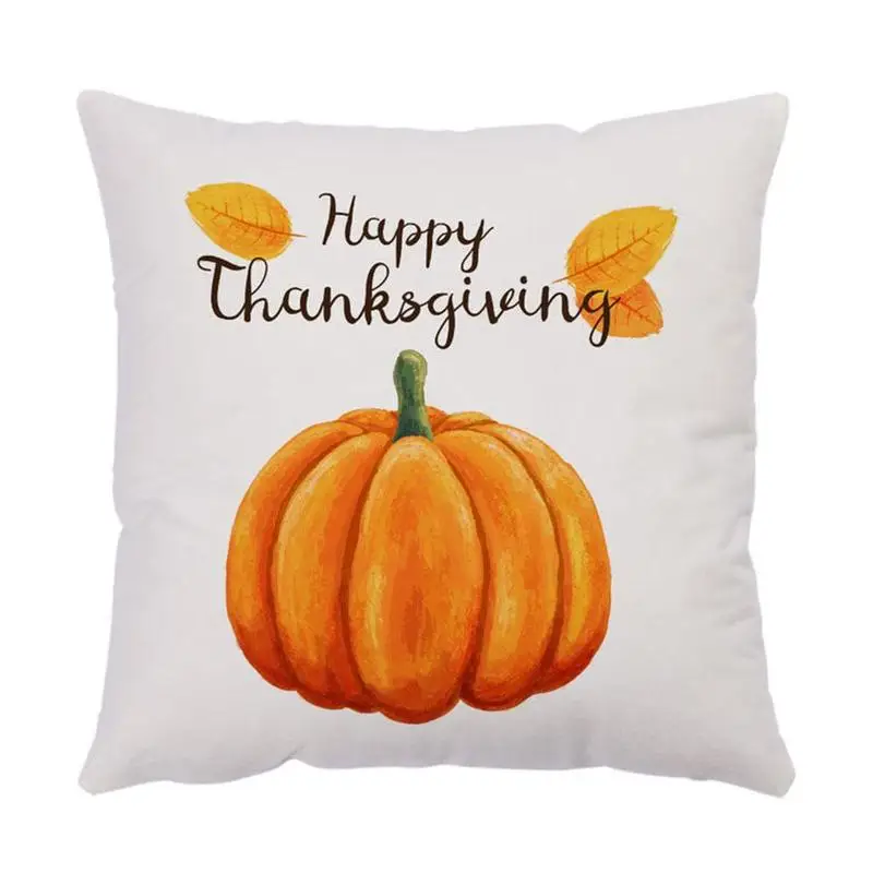 

Thanksgiving Day Pillow Cover Fall Love Pumpkin Pattern Cushion Case Waist Sofa For Home 45cm*45cm Decorative Throw Pillow L7G2