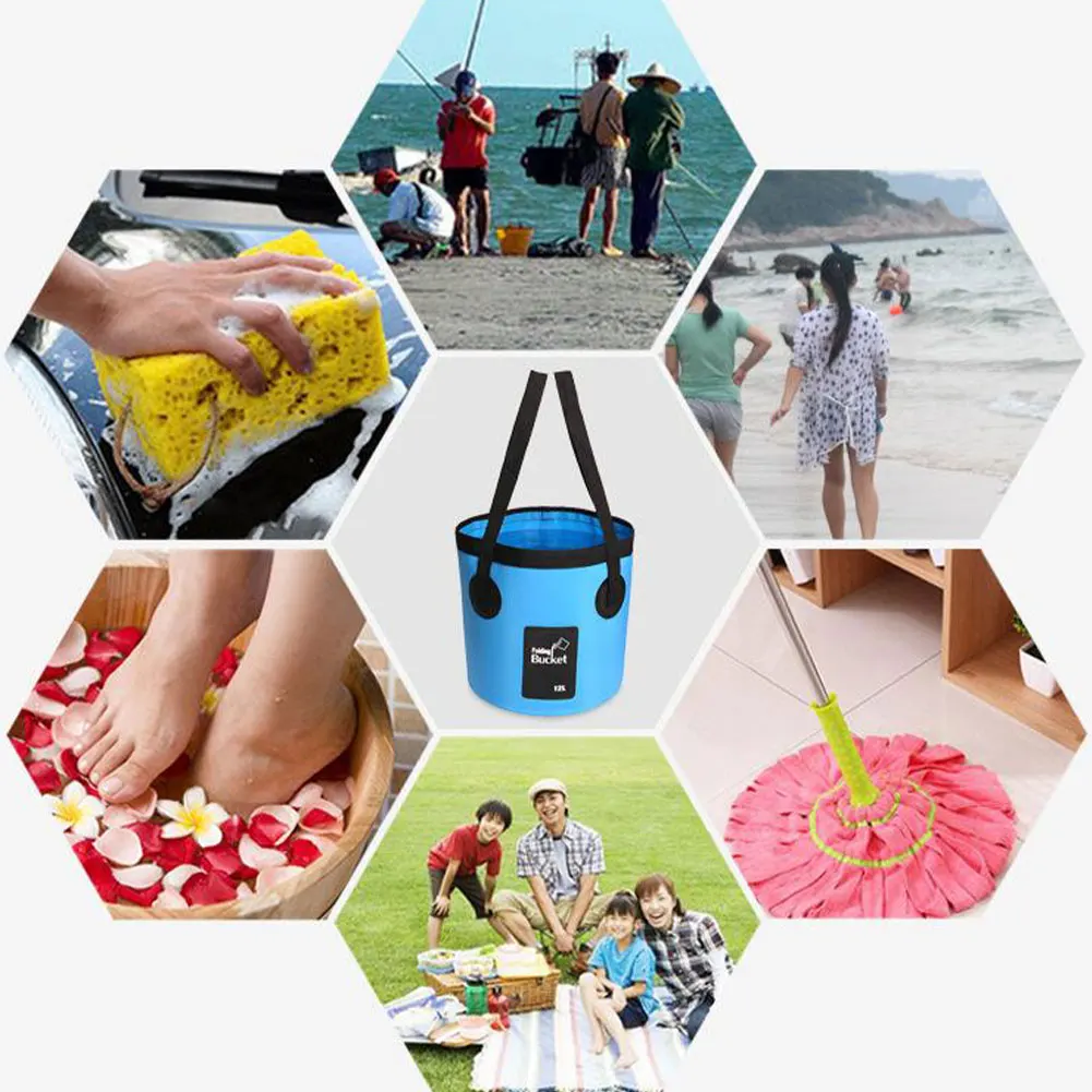 

20L Folding Foldable Collapsible Sink Washbasin Bucket Wash Basin Camping Water Pot Bag with Handle Container Car Fishing Hiking