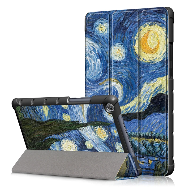

Цветной чехол с принтом для Huawei Mediapad M5 lite 8,0, складной Смарт-Чехол из искусственной кожи с подставкой на 8 дюймов, с рисунком, для JDN2-W09
