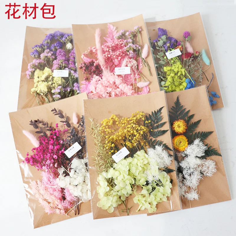 

Dried Flower Material Package Preserved Flower Handmade DIY Bride Headwear Garland Photo Frame Circular Fan Floating Flower