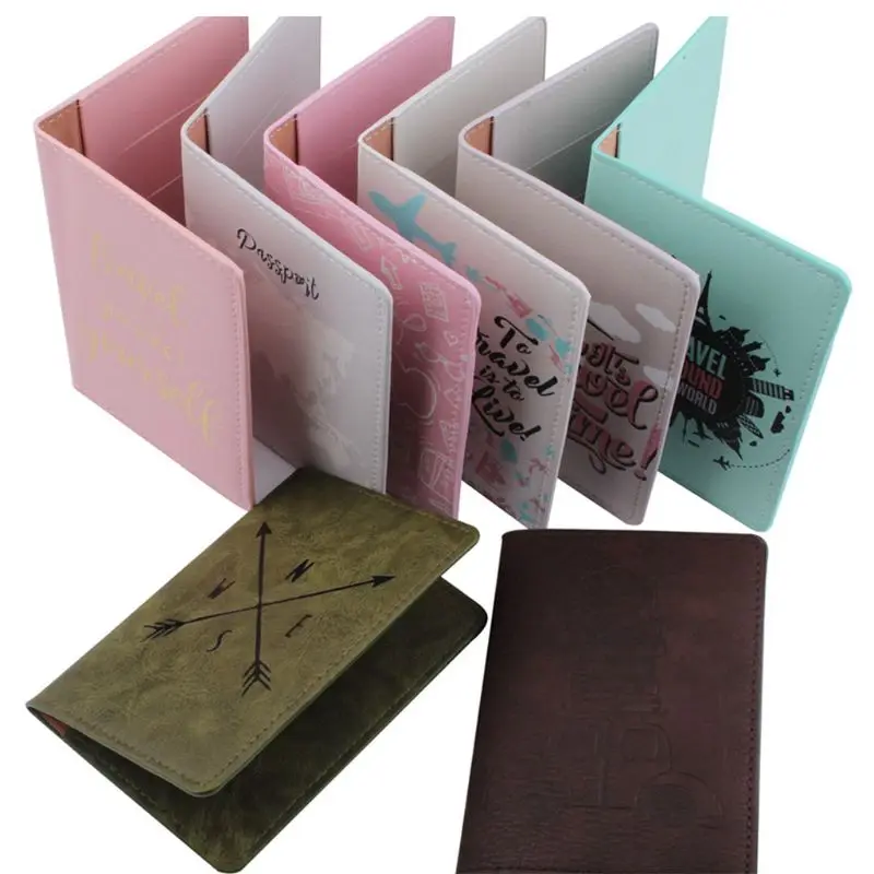 

Sell at a loss! Unisex Women Man Cards Holder Travel Passport ID Holder Faux Leather Cover Solid Brand Travel Passport Holders