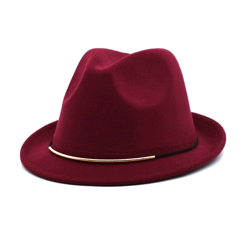 Women's Black Felt Hat Women's Fedora Hat British Retro Top Hat Women's Flat-brimmed Hat Men's Street Gambler Hat F24