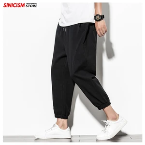 Sinicism Store мужские Лоскутные Летние свободные брюки мужские 2020 хлопковые льняные свободные брюки мужские большие штаны-шаровары в китайском стиле