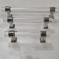 3 75 5 6 3 acrylic drawer knobs pull handles dresser pulls clear silver glass look kitchen cabinet door handle pull modern