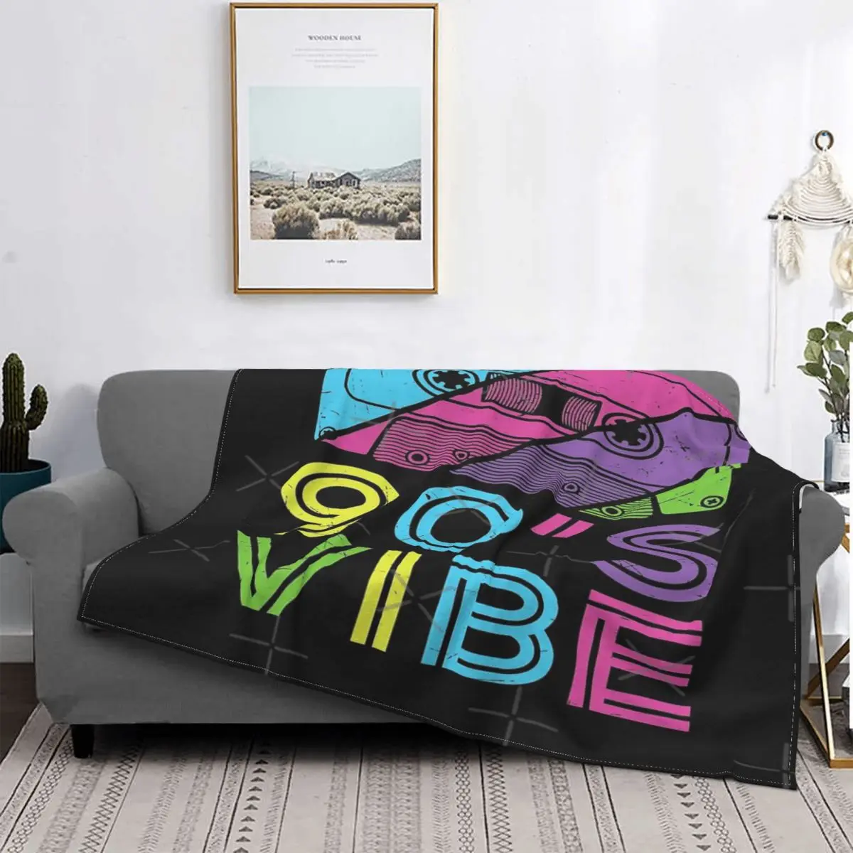 

Manta a cuadros para cama, colcha de Picnic, toalla de playa de lujo, 150, 90S Vibe, colorida, 1 manta