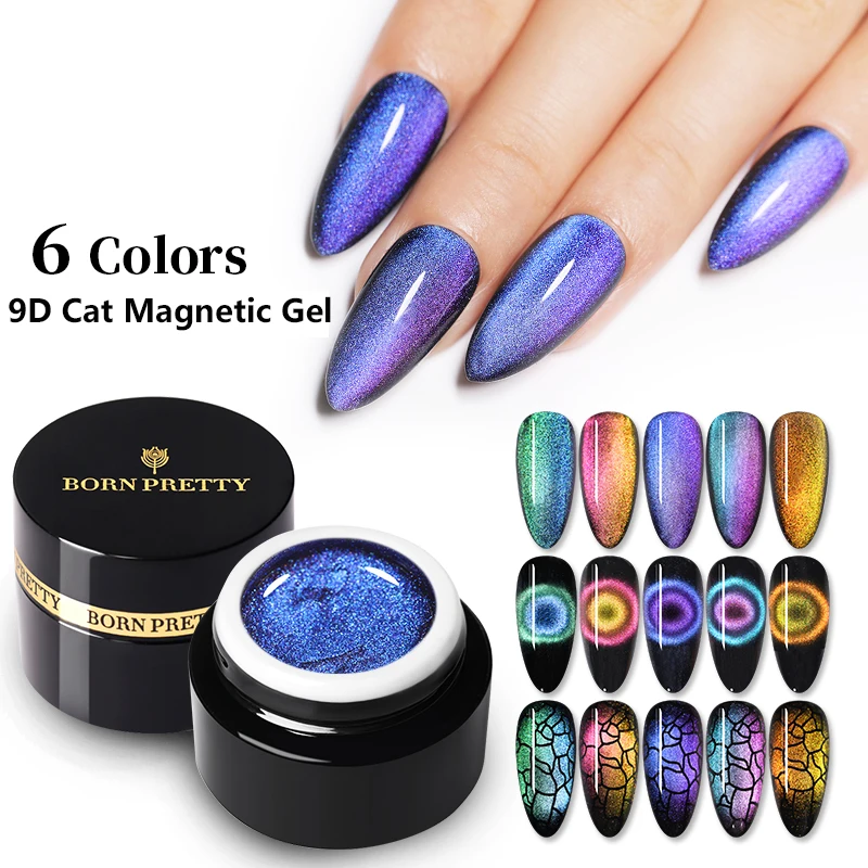 Магнитный Гель лак для ногтей BORN PRETTY 9D cat Хамелеон удаляемый замачиванием УФ