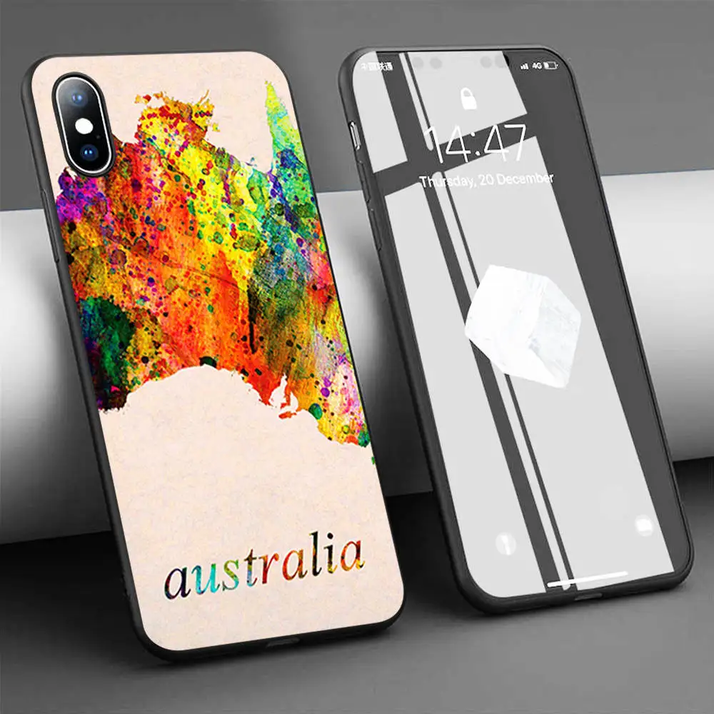 Мягкий силиконовый чехол Coque australia для телефона iPhone 11 Pro Max X 5S 6 6S XR XS 7 8 Plus