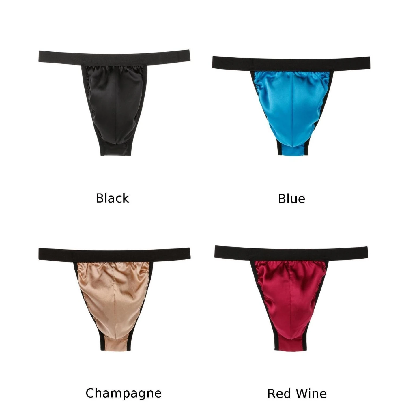 

Men Briefs Sexy Low Rise 100% Silk Briefs Thong T-Back G-strings Solid Breathable Underpants Soft Comfortable Underwear Male New