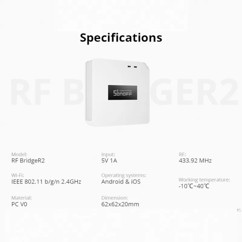 SONOFF RF BridgeR2 Wi-Fi 433 МГц беспроводной пульт дистанционного управления работает с Alexa