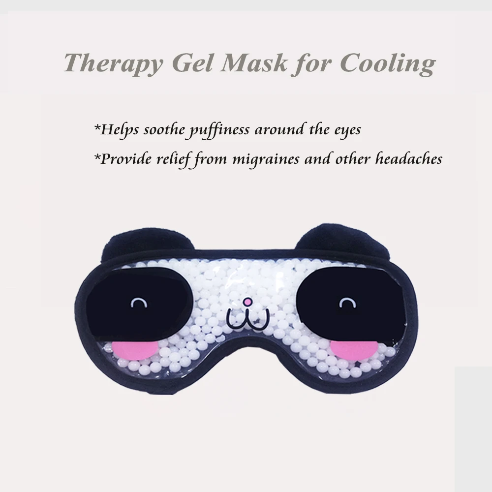 Охлаждающая маска для сна пышных глаз мягкая холодных с гелевой бусиной милая