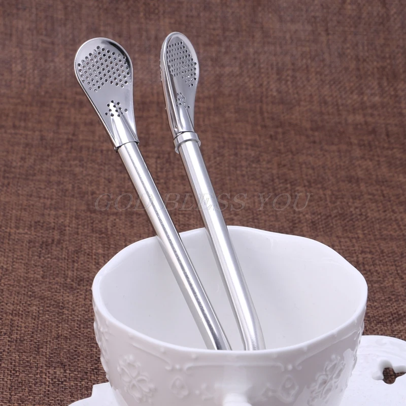 1 шт. 304 соломенный фильтр из нержавеющей стали гладкая изогнутая матовая