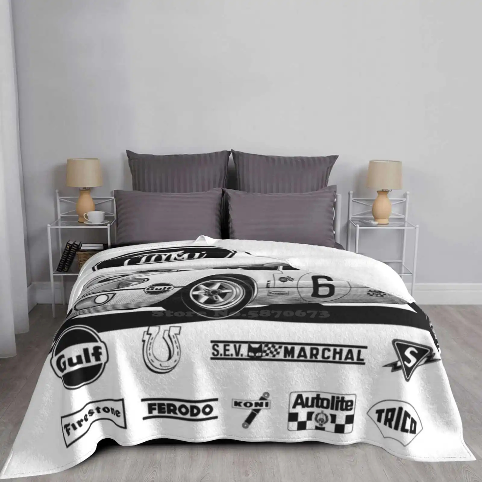 Копия Gt40 горячая Распродажа высококачественное фланелевое одеяло Le Mans Winner Shelby Race