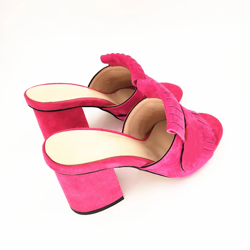 Сандалии Junetxin женские на высоком каблуке натуральная замша туфли-лодочки