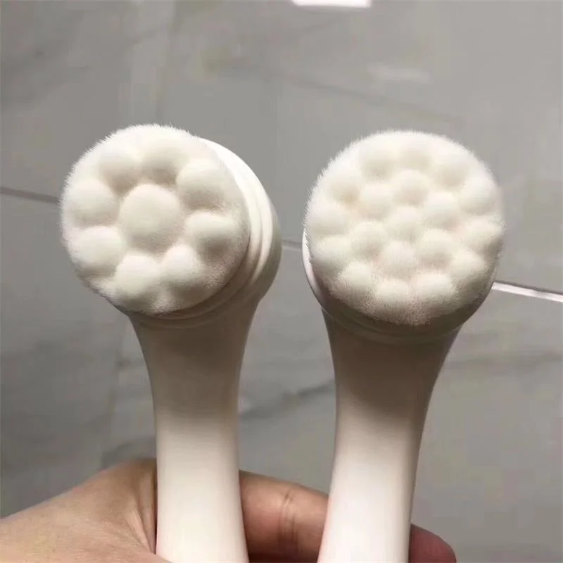 Щетка для очищения лица мягкое волокно Портативное двухстороннее Силиконовое