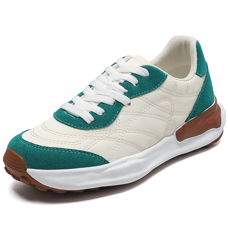 

2021 New Spring Women's Shoes Lace Up Casual Mesh Platform Walking Ladies Shoes Leather Breathable Woman Sneakers