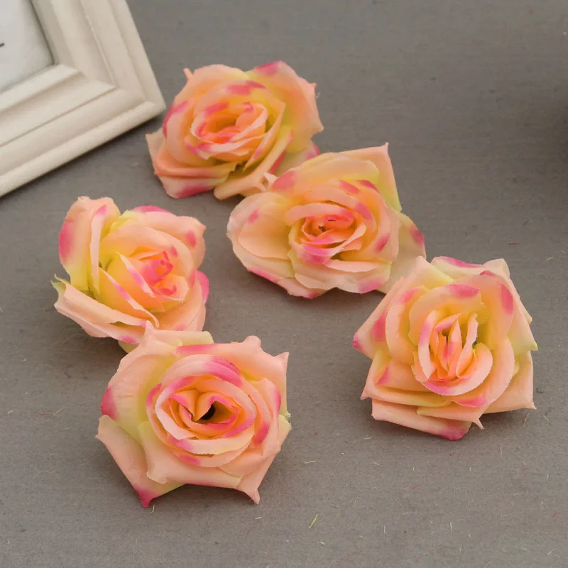 

50 Pcs Fake Artificial Silk Rose Heads Flower Buds DIY Bouquet Home Wedding Craft Decor Supplies FOU99