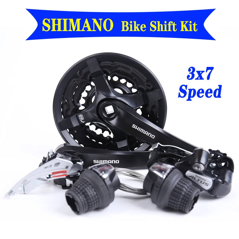 

Комплект переключения передач SHIMANO для горного велосипеда, 3 × 7 скоростей, задний переключатель передач, детали комплекта переднего переклю...