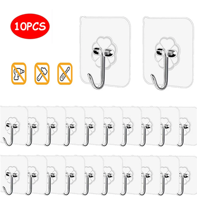 Прозрачный Прочный Не оставляющий следов крючок с сильным приклеиванием