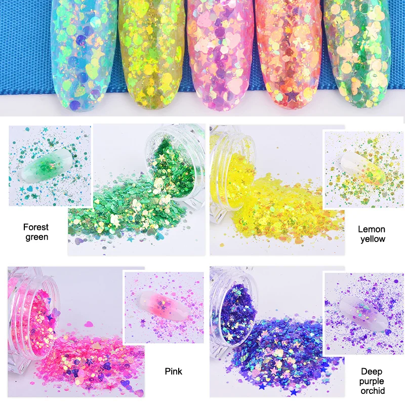 

12 Color/Set Shinning Nail Art Glitter Powder Sequins DIY Manicure Decor KG66