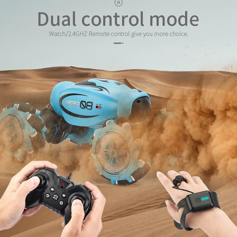 

2.4GHz 4WD RC Gesture Induction Twisting Car Music Dancing RC Car 360 Deformation Climbing Vehicle Toys