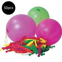 50pcs 18 inches latex punch punching balloons with rubber band handle and inflator for birthday wedding decorations random color