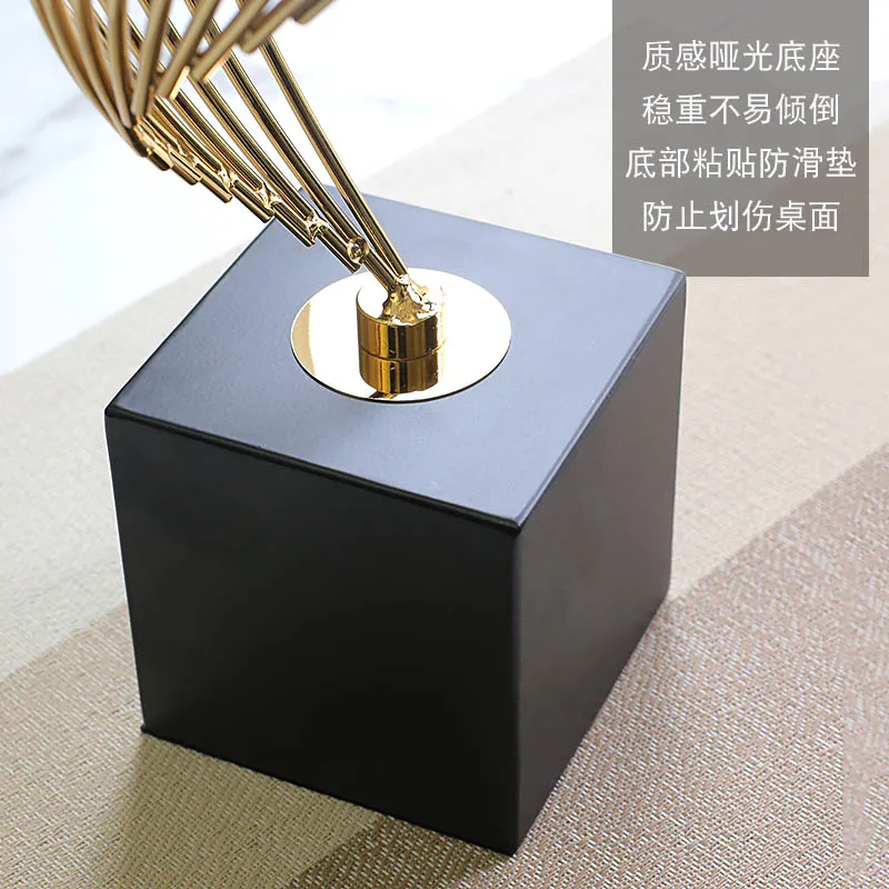 

Nordic Creative Gold abstract Crafts ornaments expensive line spiral Modern home living room tabletop decorations figurines