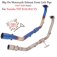 motorcycle exhaust modified escape with catalytic muffler front mid link pipe for yamaha mt15 yzf r15 v3 mt125 2020 2021 years
