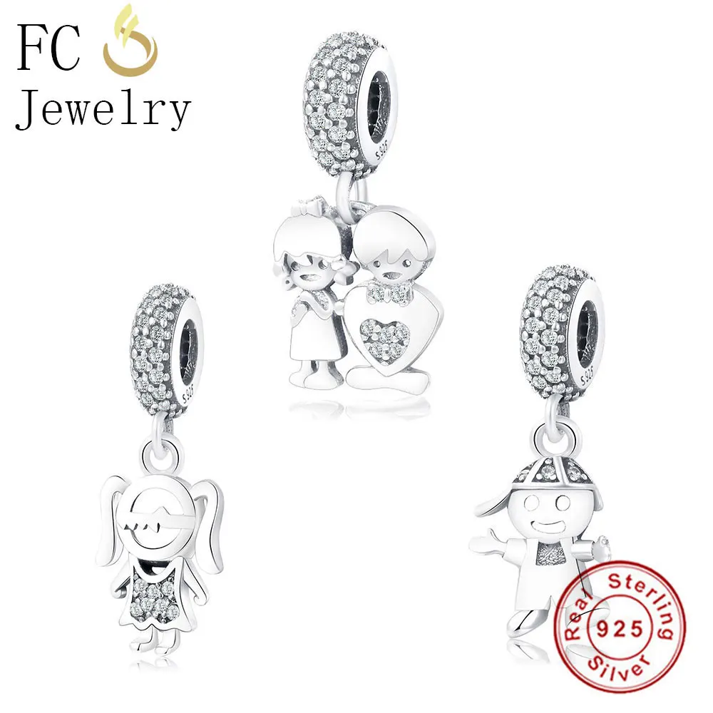 

FC Jewelry Fit Original Pan Charms Bracelet 925 Sterling Silver European Boy Girl Family Mixed Kralen Bead Pendant Berloque