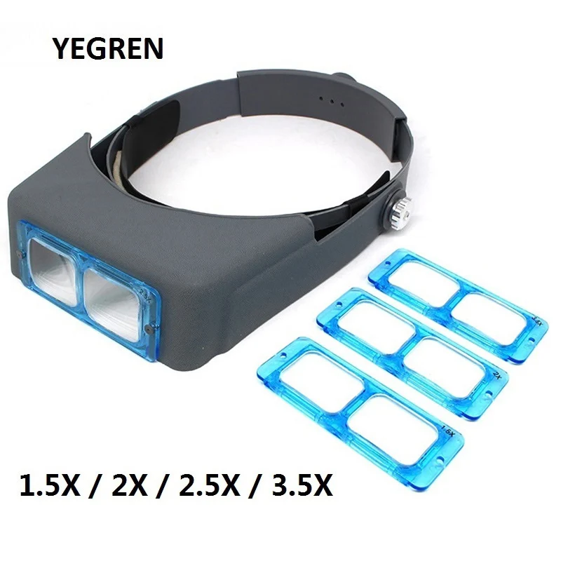 

Head Wearing Magnifier Hand Free Magnifying Glass Headset Watch Repair Magnifier Jewelry Appreciation 1.5 2X 2.5X 3.5X