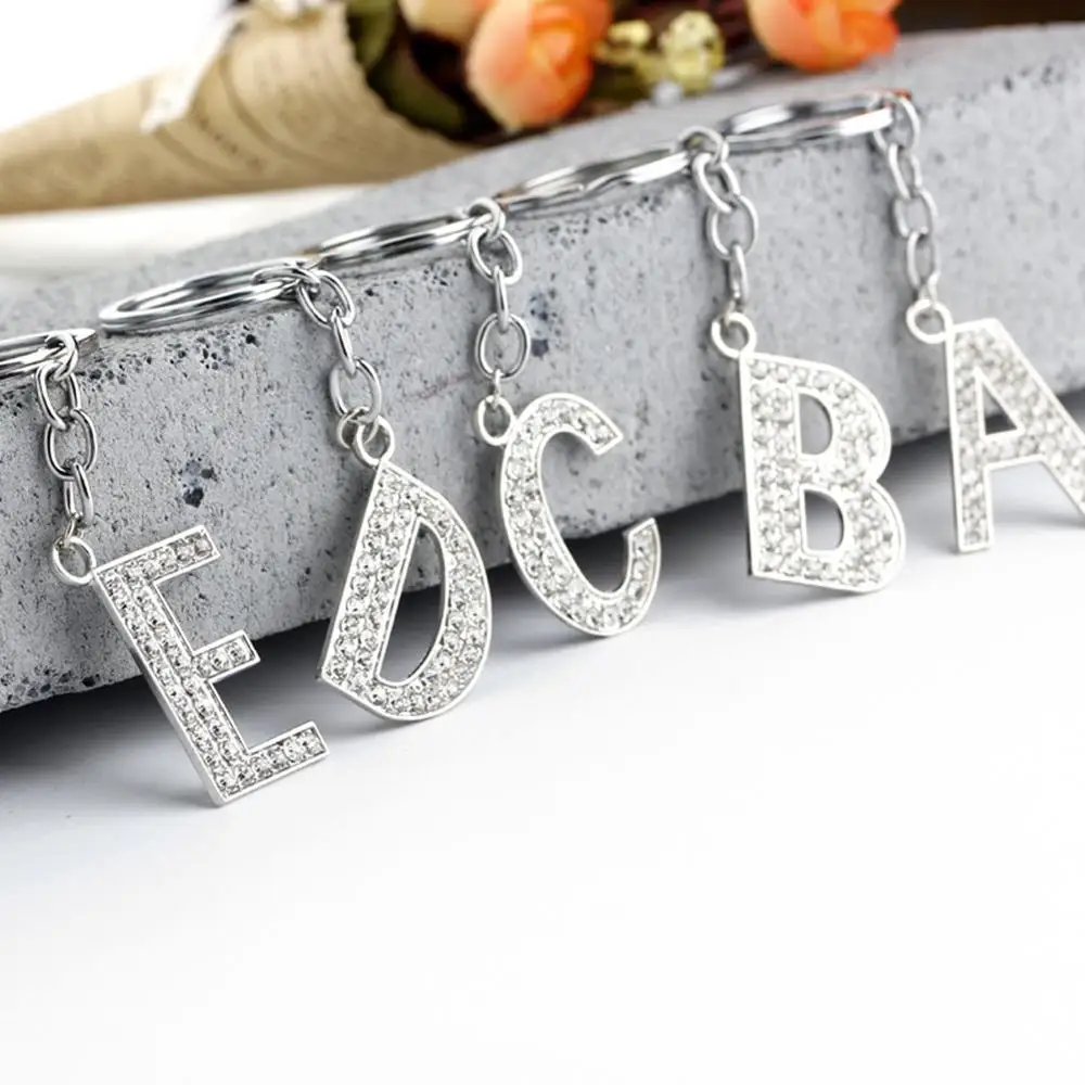 Креативный посеребренный брелок 26 английское слово английский на ключи в форме