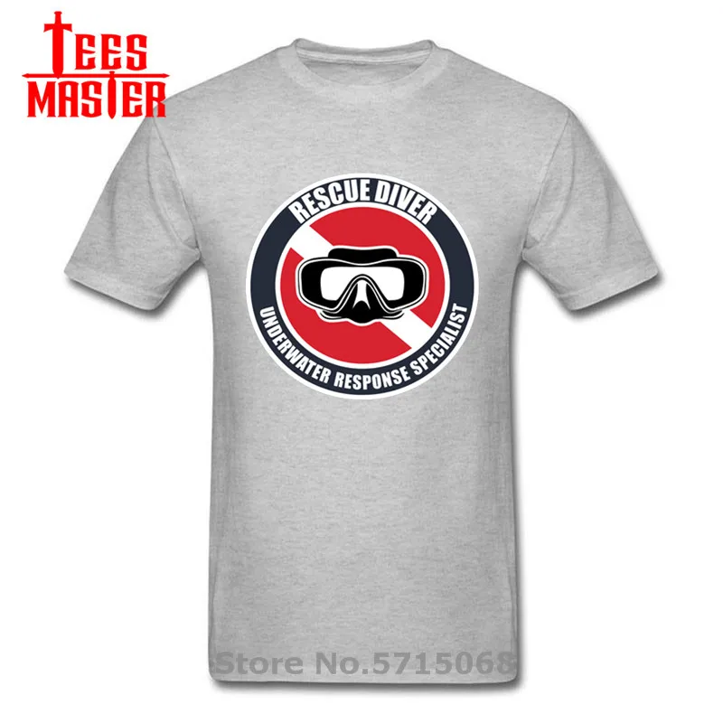 T Shirts short Sleeve Tee Tops Rescue Diver Printed Men's T-shirts Scuba Diving Series Male Vintage Vogue Clothing | Мужская одежда