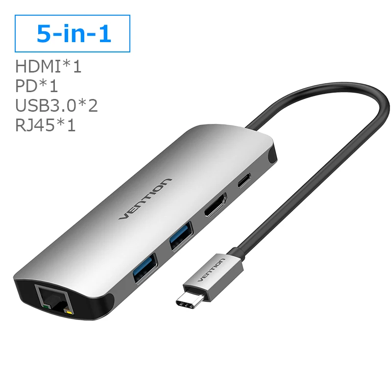 Vention Thunderbolt 3 адаптер док-станции USB C к HDMI USB 3,0 хаб RJ45 PD для MacBook Pro huawei P20/Коврики 10 USB-C концентратора - Цвет: CMAHA