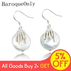 Женские серьги с барочным жемчугом BaroqueOnly, нестандартные серьги с барочным жемчугом из натурального пресноводного жемчуга, подарок из стерлингового серебра 925 пробы