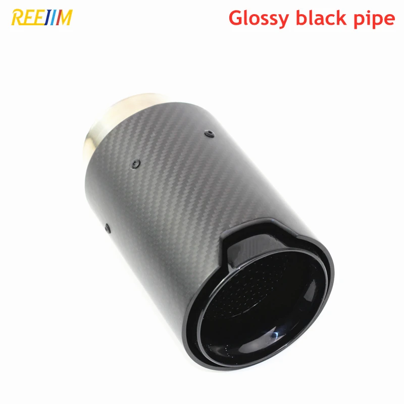 1 шт. черный наконечник на выхлопную трубу из углеродного волокна для стайлинга