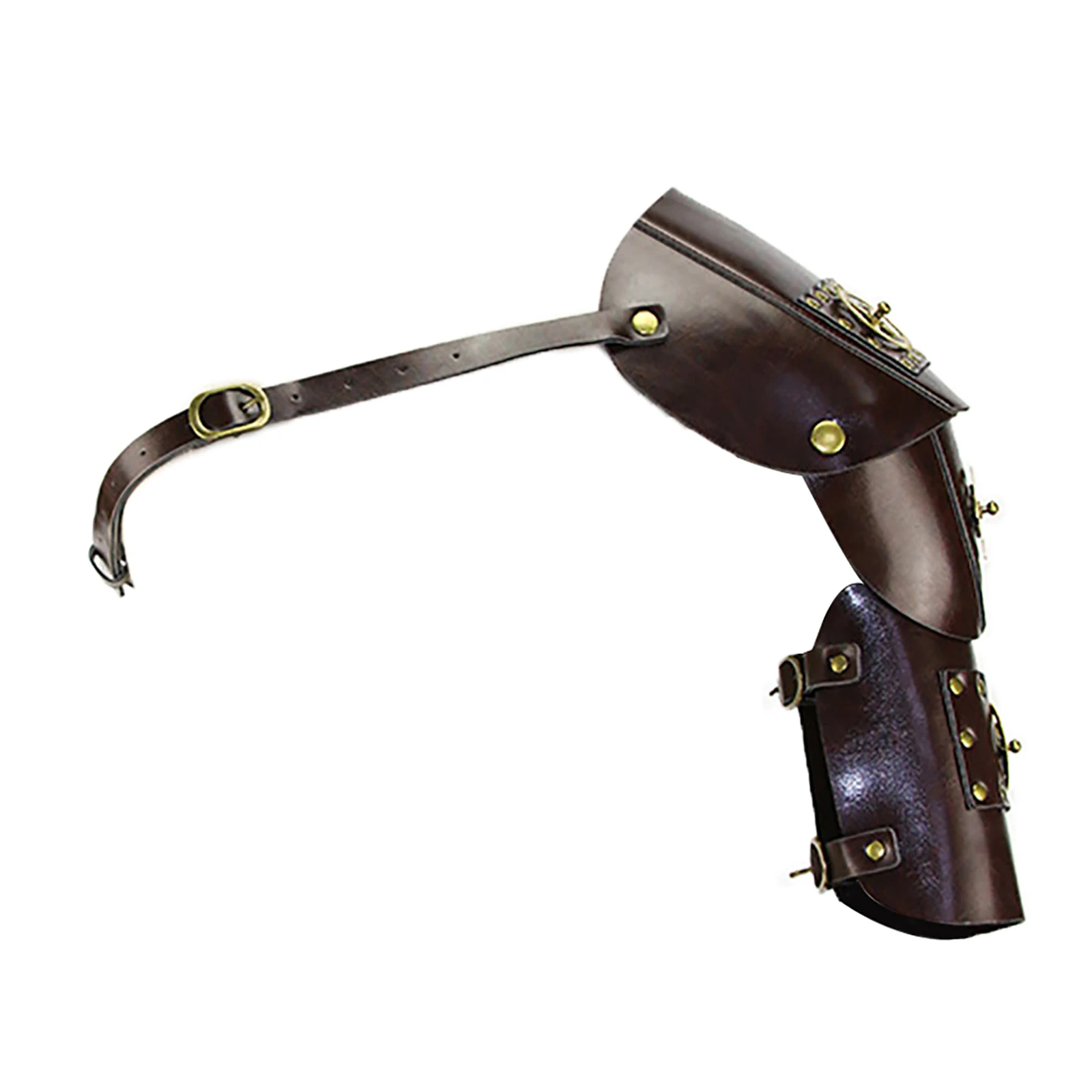 

1Pc Men Women Steampunk Armband Shoulder Armor Costume Accessories Adjustable Chest Straps Faux Leather Armlet