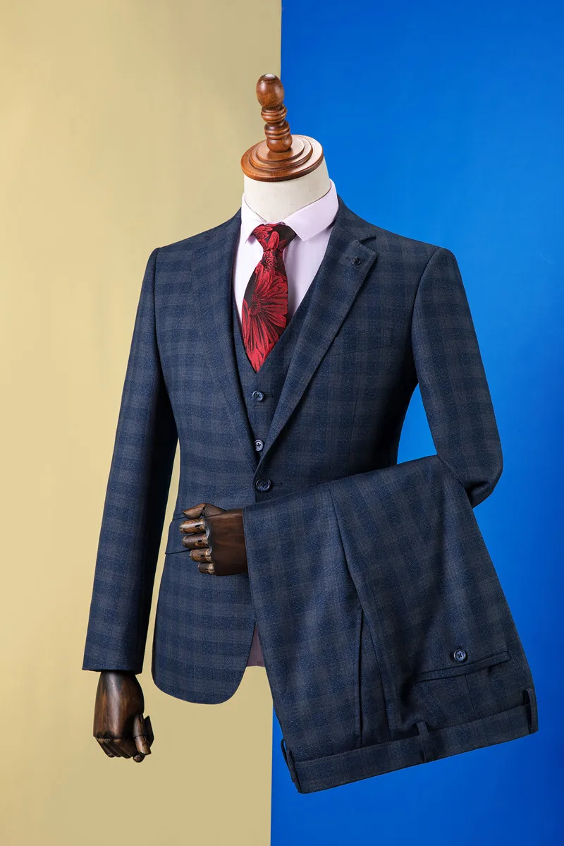 

Men Suits Latest Coat Design Tailor-Made Tuxedo 3 Pieces Blazer Groom Groomsman Wedding Party Singer Costume Homme Men Suits Lat