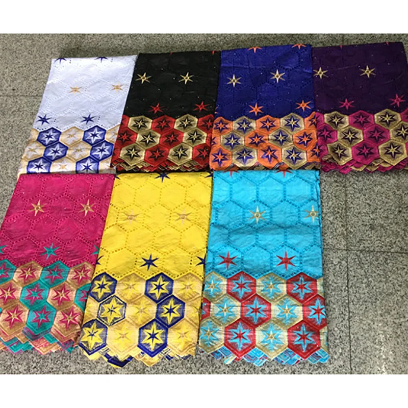 

Dress Fabric Bazin Riche Lace satin fabric stars pattern hollowed out design with stones PB65 African women dresses Lace Fabric