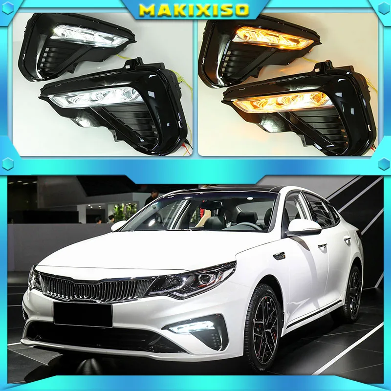 

1pair For Kia K5 Optima 2019 2020 LED DRL Daytime Running Light Daylight Signal fog lamp Styling Auto Drive lights