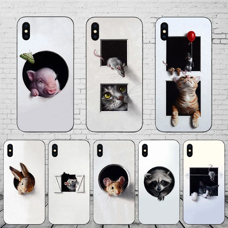 

Interesting Animal Art pattern Soft Mobile Phone Shell Case For Iphone 11 Pro XS Max 6 6S Plus 7 8 X XR 12 Mini SE 2020 5S Cover