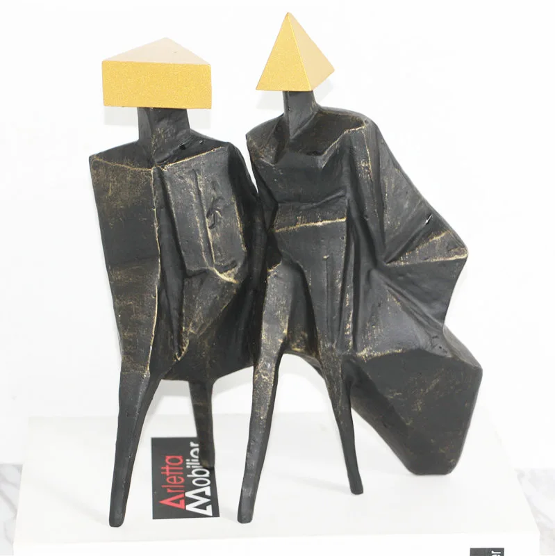 Современная простая черная чугунная абстрактная фигурка в европейском стиле