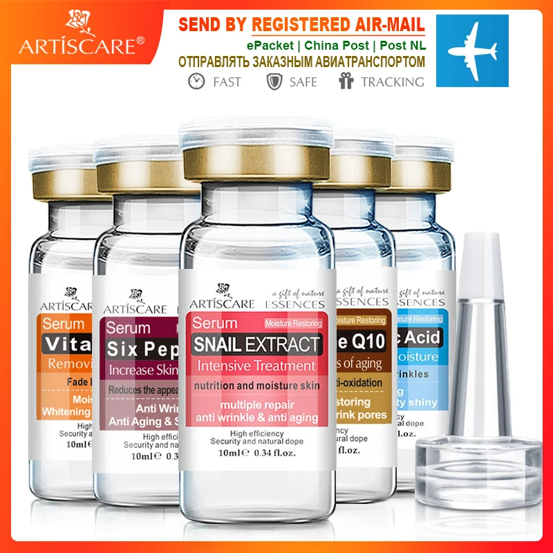 ARTISCARE отбеливание и против морщин Сыворотка для лица костюм 5 шт./лот Гиалуроновая