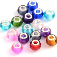 10pcslot 16mm big size round glass spacer beads fit pandora bracelet necklace for diy chain cord jewelry making women men gift