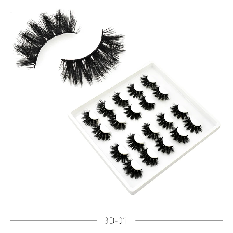 10pair 01 Новинка; 1/16/18 пар норковые ресницы 3D накладные ресницы толстые перекрестными Макияж ресницы для наращивания, натуральные объемный Мягкий Поддельные ресницы - Цвет: 10pair 01