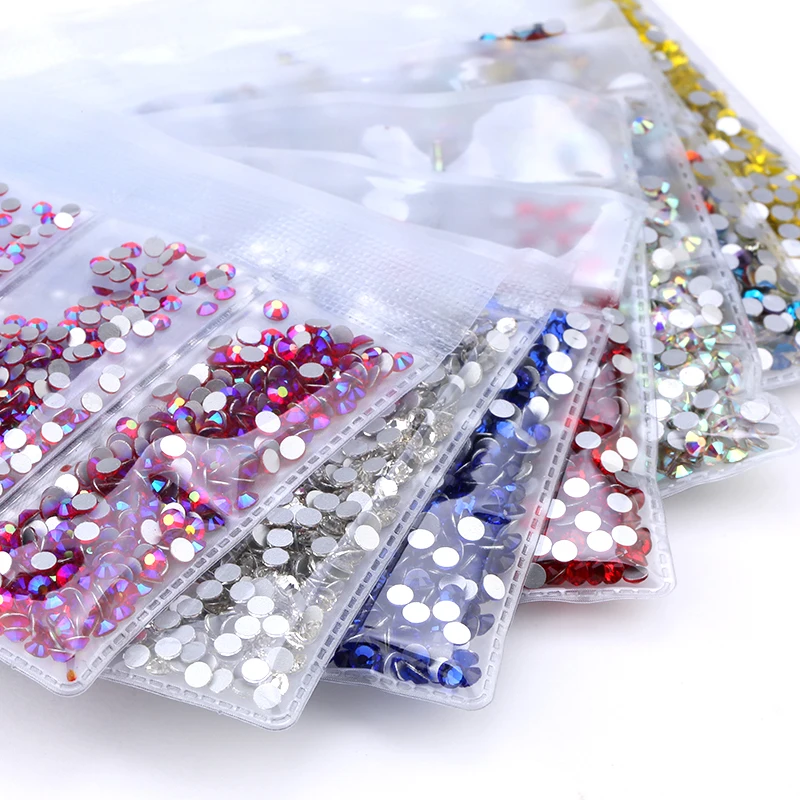 1680pcs Multi-size SS4-SS12 Nail Art Crystal Glass Rhinestones For Nails 34 Colors Flatback Decorations Clothes | Дом и сад
