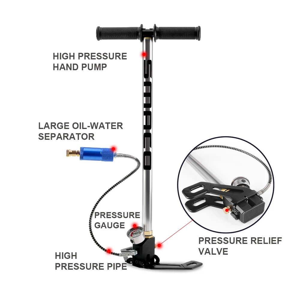 SMACO S300 Mini Scuba Diving Tank/Equipment Dive Cylinder Capability 0.5L Refillable Design Respirator Oxygen Tank Set Hand Pump