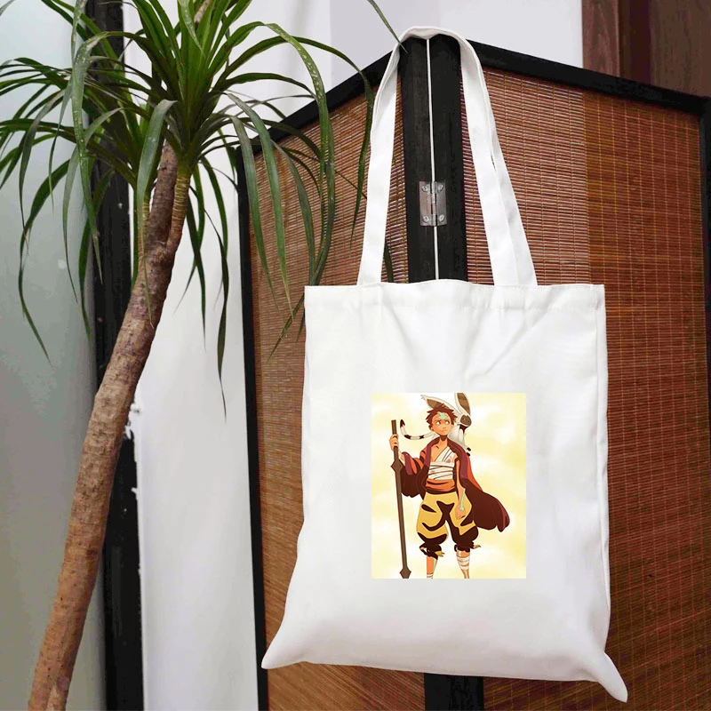 

Canvas Tote Bag Shopper Mom Customizable The Last Airbender Designer Handbags Shoulder Woman Bags 2021 Shopping for Groceries